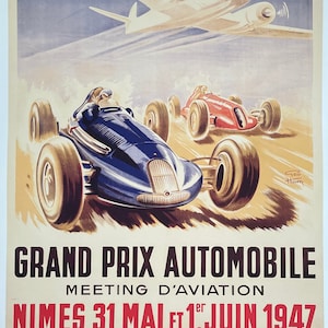 Affiche de lexposition Geo Ham Formule 1 Grand prix automobile course automobile lithographie offset reproduction de haute qualité image 1