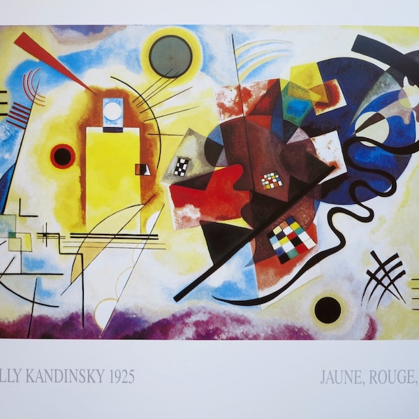 Affiche de l'exposition Wassily Kandinsky - Rouge, jaune et bleu - estampe du musée - 1990