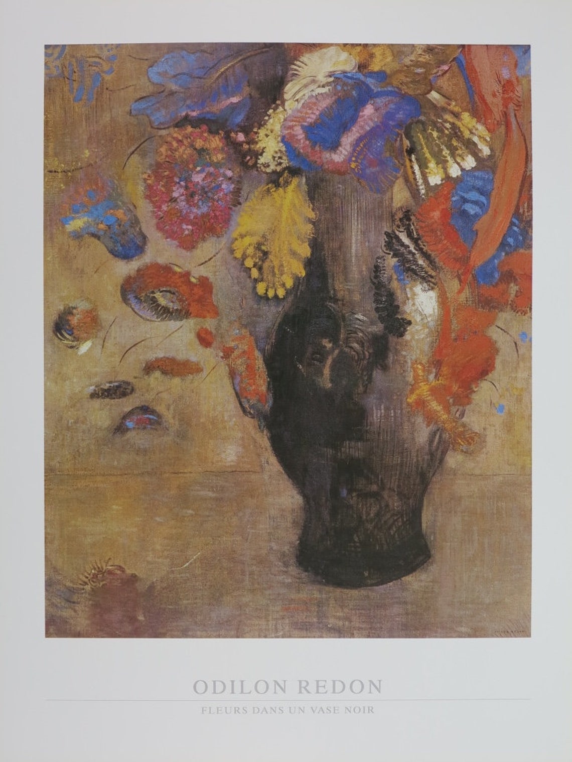 Odilon Redon exhibition poster Flowers in a black vase Etsy