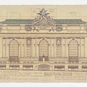 Manifesto della mostra della Grand Central Station - New York City - architettura storica - artista del museo - stampa artistica - architettura - stazione ferroviaria