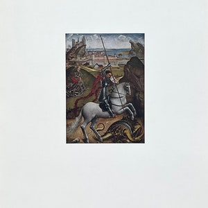 Rogier van der Weyden exhibition poster - Saint George and the Dragon - National Gallery of Art - Washington DC - vintage art print - 1970s
