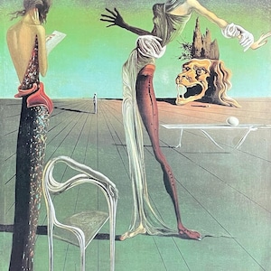 Cartel de la exposición Salvador Dalí - Femme a Tete de Roses - surrealista - artista del museo - impresión de arte