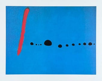 Joan Miro exhibition poster - Blue II - museum artist - art print - surrealism - 1999