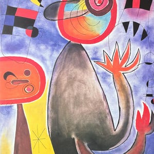 Joan Miro exhibition poster - Animal composition - museum artist - art print - surrealism