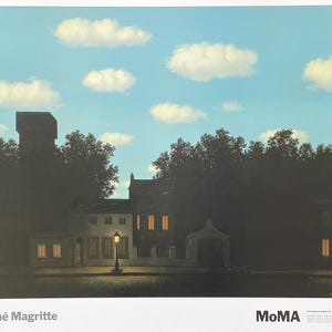 Cartaz da exposição de René Magritte - Império da luz - surrealista - artista de museu - impressão de arte