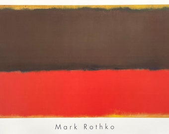 Mark Rothko exhibition poster - No. 13, 1951 - red and black - offset lithograph - American museum artist - art print - 1998