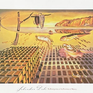 Salvador Dali exhibition poster - The disintegration of the persistence of memory  - museum artist - art print - surrealist