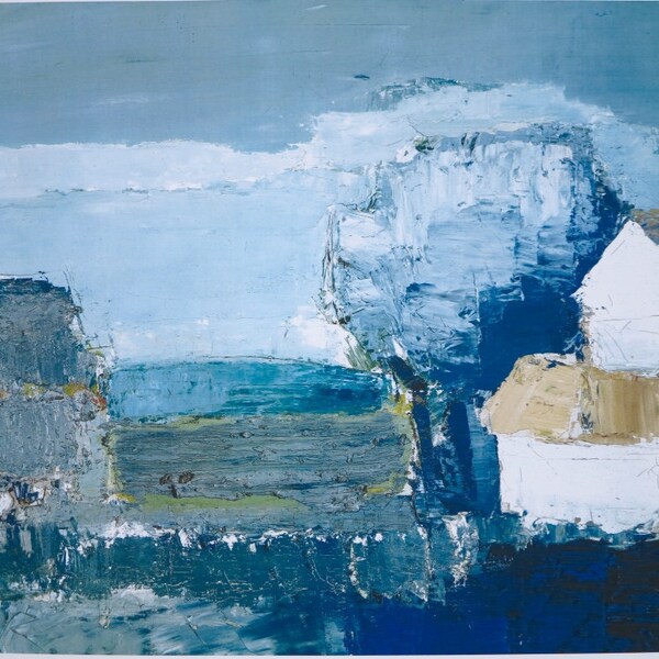 Nicolas de Stael Ausstellungsplakat - Paysage méditerranéen - abstrakte Komposition - Museumskünstler - Kunstdruck