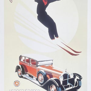 Mercedes Benz exhibition poster - auto - garage - car race - offset lithograph - quality reproduction - art print