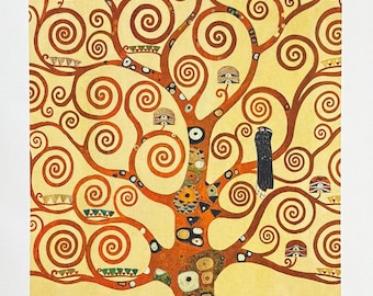 Gustav Klimt exhibition poster - The Tree of Life - gold - art print