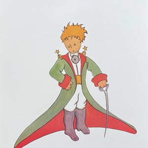 Affiche de l'exposition Antoine de Saint-Exupéry - Le petit prince - le petit prince - livre pour enfants - épée - artiste du musée - impression d'art