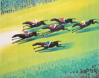 International Horse Race exhibition poster - Loterie Nationale - Grand Prix - Paris - art print - reproduction