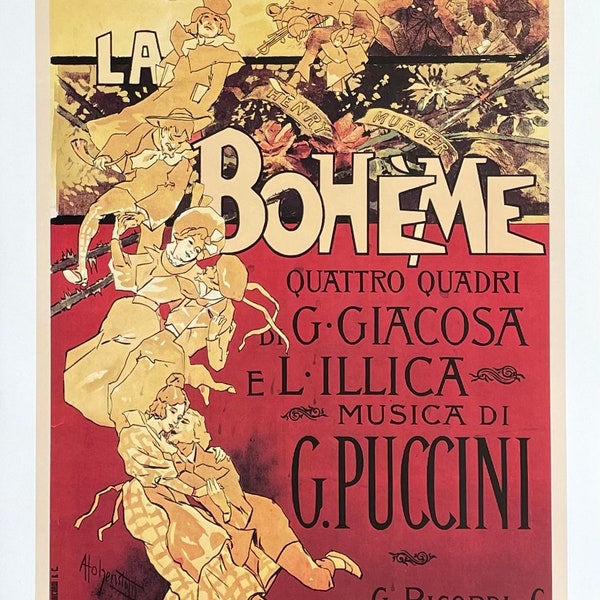 La Boheme exhibition poster - Puccini - opera - musical - art print - reproduction