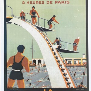 Cartel de la exposición de Trouville - La Piscine - Francia - piscina - Publicidad - Turismo - Viajes - Impresión de arte decorativo