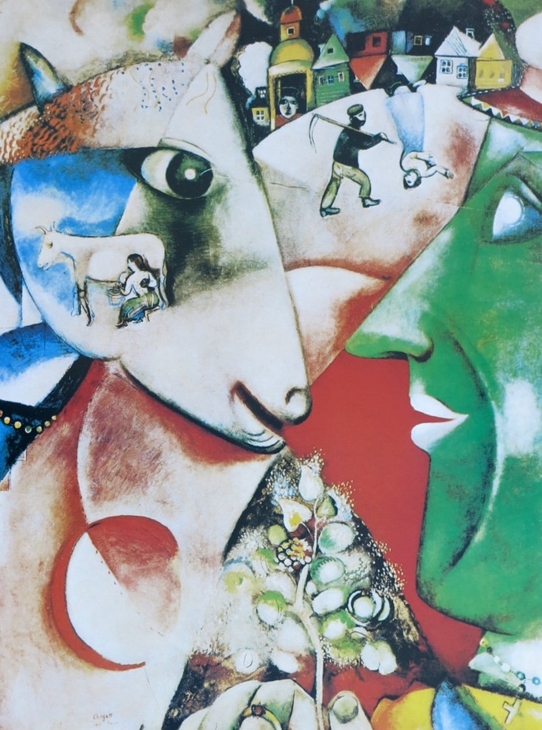 シャガール リトグラフ 「私の村の家」