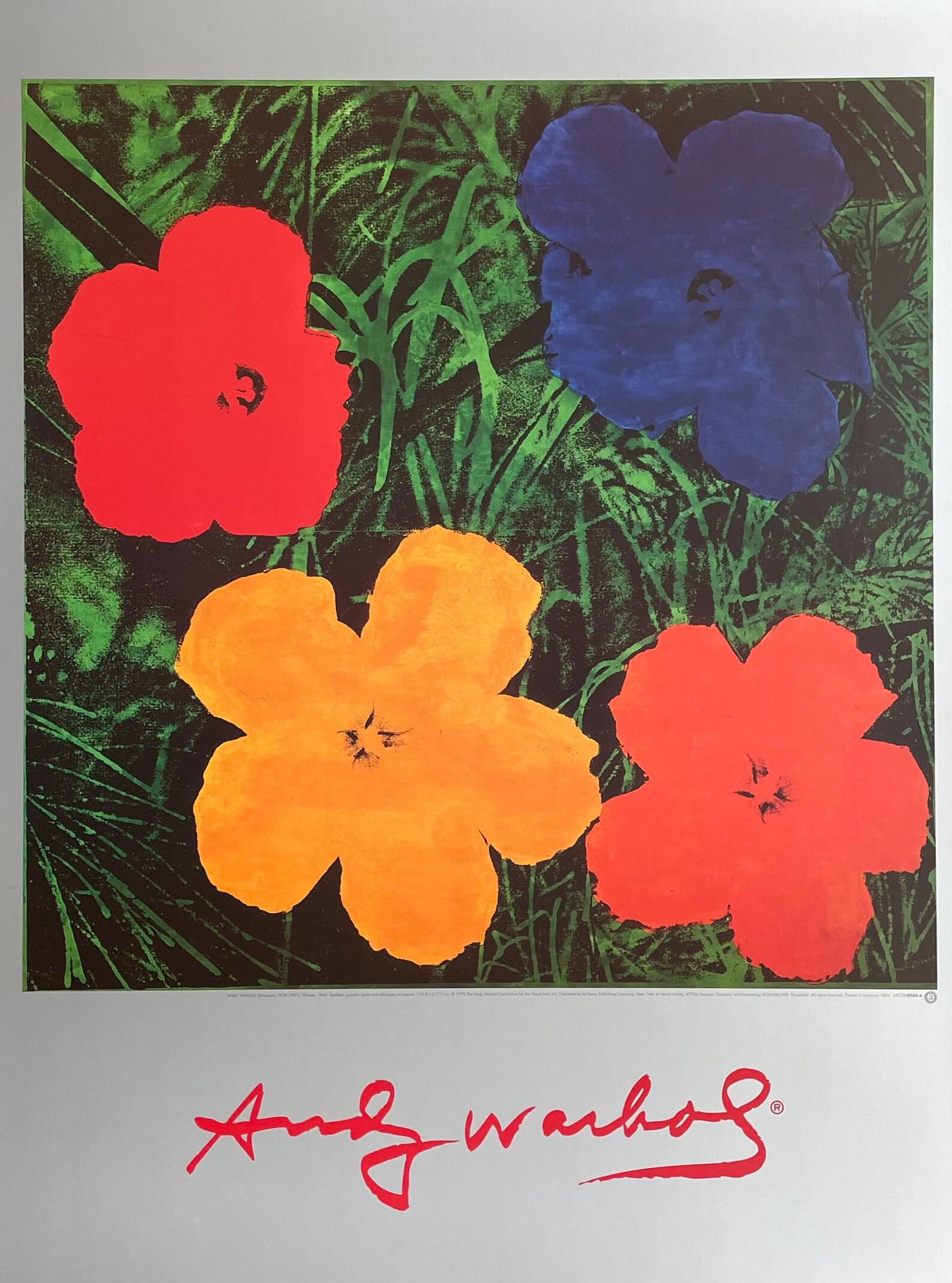 Andy Warhol exhibition poster Flowers pop art museum Etsy