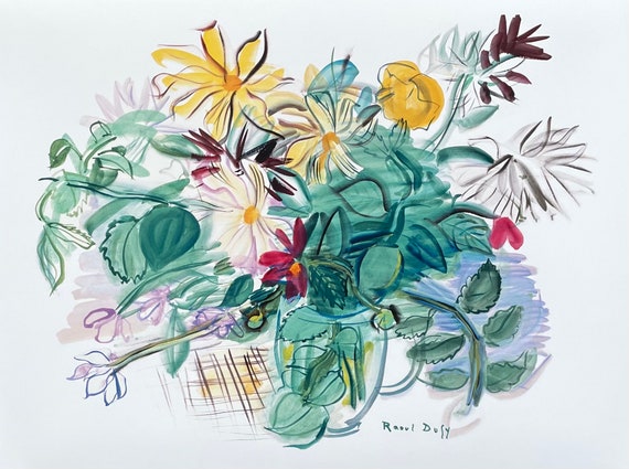 Rare Vintage Dufy “Bouquet” Offset Lithograph Rare Vintage Dufy “Bouquet” Offset Lithograph