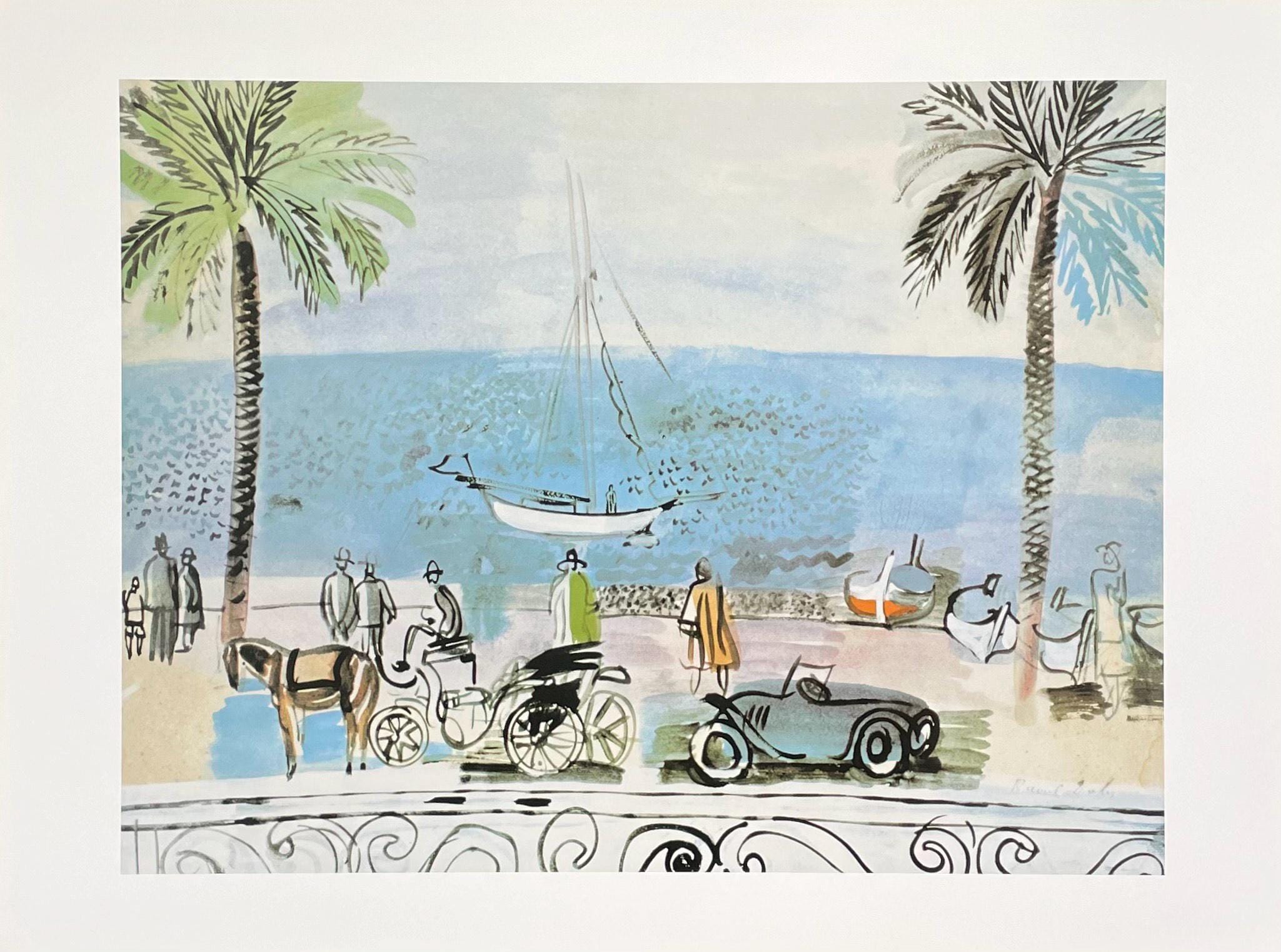 Raoul Dufy Exhibition Poster - Promenade of Nice - Palm Trees