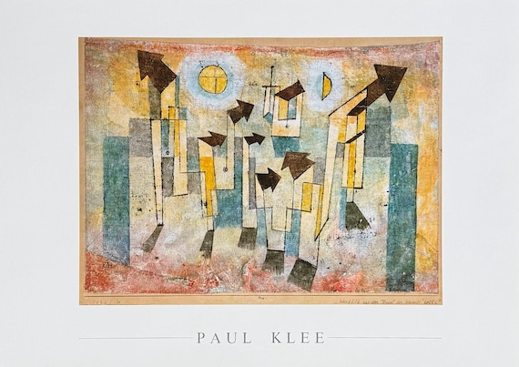 Paul Klee exhibition poster - Wandbild aus dem Tempel der Sehnsucht - cubism - art print - 1987