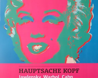 Andy Warhol affiche d'exposition - Marilyn Monroe - estampe de musée - lithographie décalée - art pop