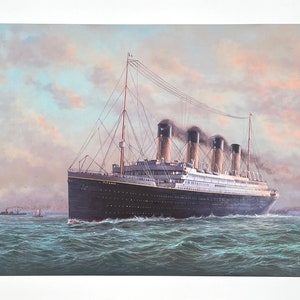 Cartel de la exposición de Edward Walker - Titanic - Travesía del Atlántico - Crucero - Océano - Mar - Turismo - Impresión artística