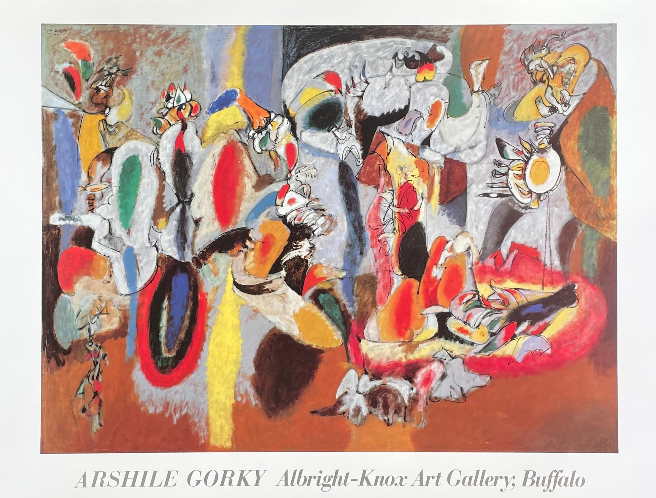 Arshile Gorky exhibition poster - The liver is the cock's comb  - museum artist - art print - abstract expressionism