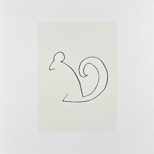 Manifesto della mostra di Pablo Picasso - L'ecureuil - Lo scoiattolo - artista del museo - stampa artistica - eccellente - serigrafia