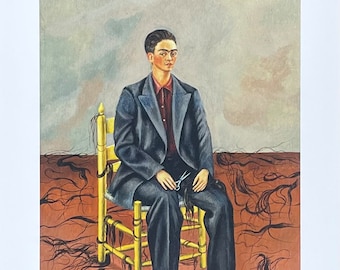Frida Kahlo exhibition poster - Self-Portrait with Cropped Hair - female Mexican museum artist - art print - offset lithograph - 2017