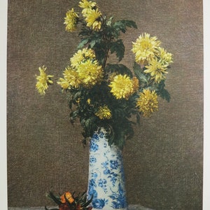 Cartel de la exposición de Henri Fantin-Latour - Flores - Naturaleza muerta - Jarrón - Pintor francés - Artista de museo - Impresión artística - 1975