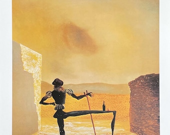 Salvador Dali exhibition poster - The ghost of Vermeer - museum artist - art print - surrealist - 2004