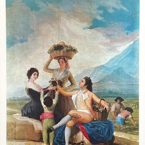 Francisco Goya Ausstellungsplakat - La Vendange - Museum Künstler - Vintage Kunstdruck - 1970er Jahre - spanischer Maler
