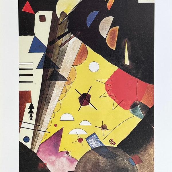 Affiche de l'exposition Vassily Kandinsky - Tension in Height - artiste du musée - impression d'art vintage - 1999