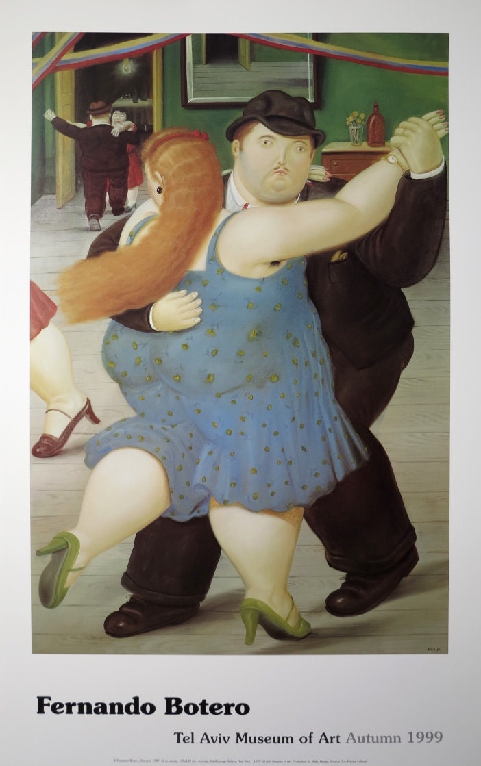 Fernando Botero exhibition poster Dancers Tel Aviv Museum Etsy