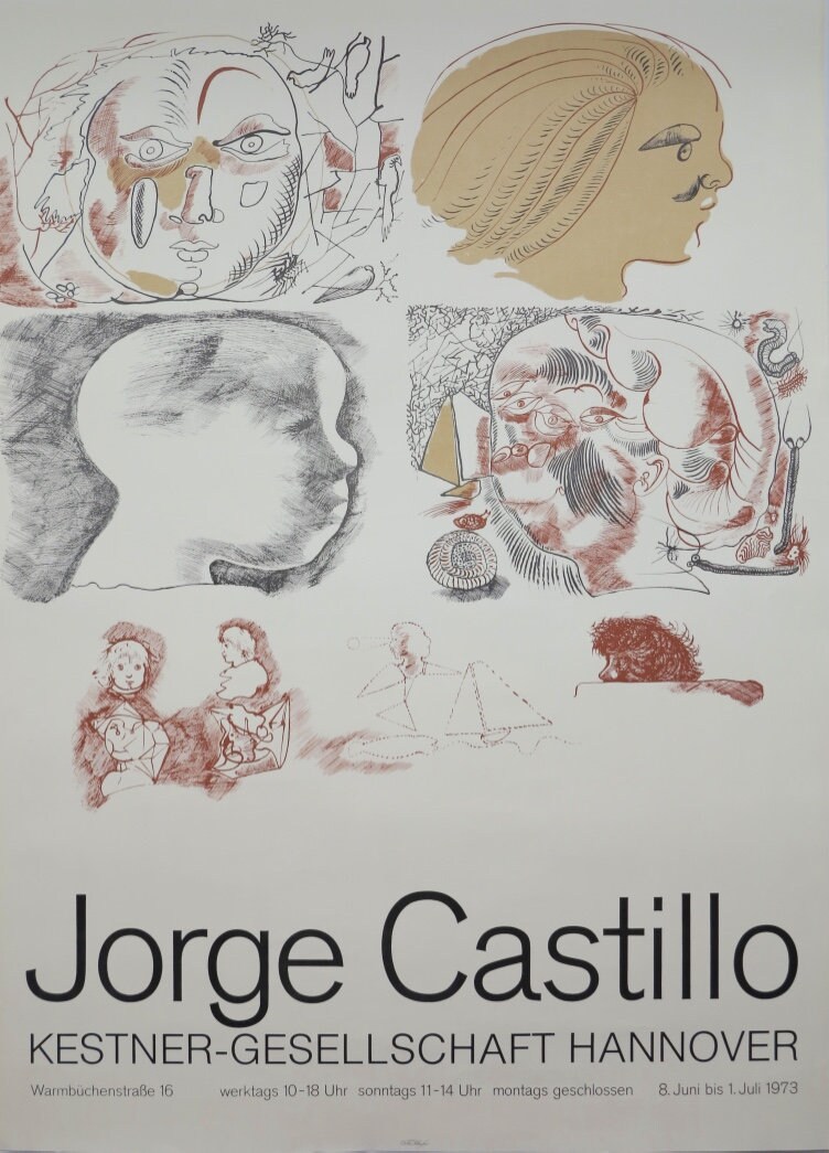 Jorge Castillo exhibition poster - Untitled - vintage museum print - 1973