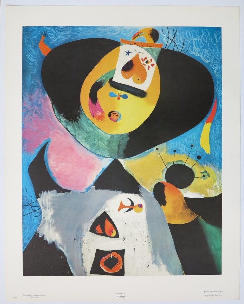 Joan Miro Exhibition Poster Portrait 1 Expressionism - Etsy