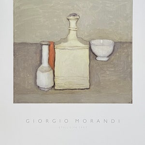 Giorgio Morandi exhibition poster Still life, 1957 Italian painter museum artist art print image 1
