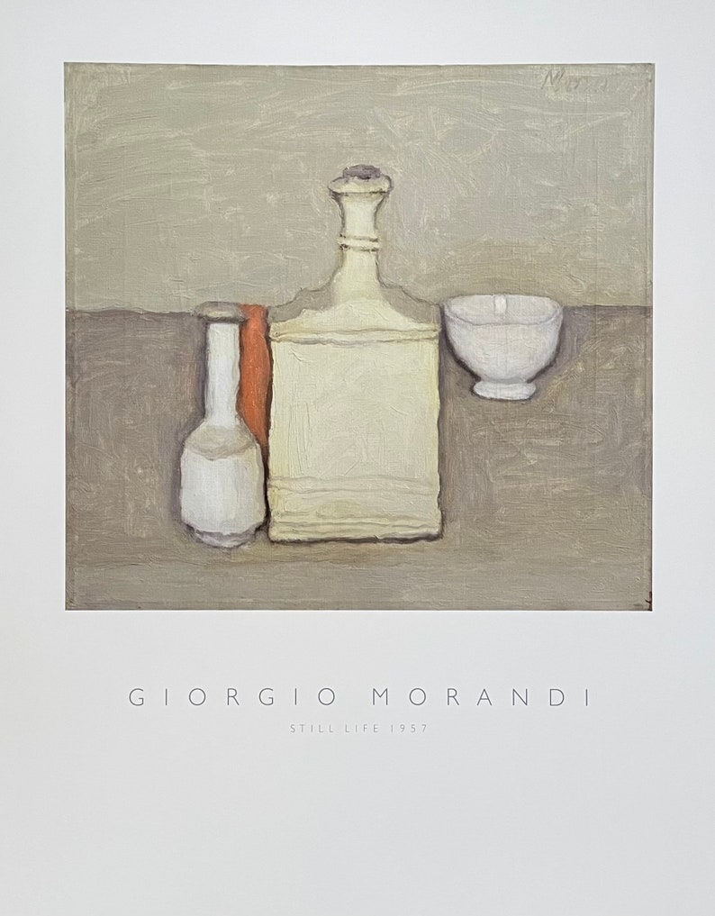 Giorgio Morandi exhibition poster Still life, 1957 Italian painter museum artist art print image 1