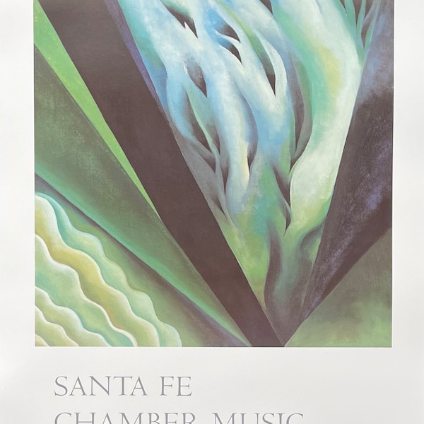 Affiche de l'exposition Georgia O'Keeffe - Blue and Green Music - artiste du musée - impression d'art - lithographie offset