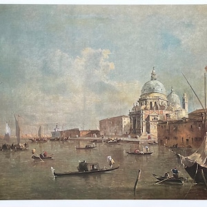 Cartel de la exposición Francesco Guardi - Santa Maria della Salute - Venecia - artista del museo - impresión de arte antiguo - 1969