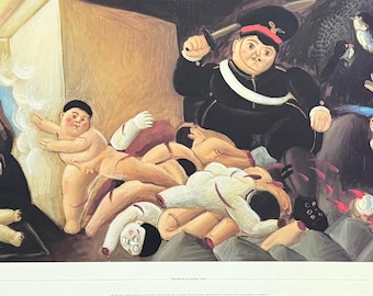 Fernando Botero exhibition poster - Massacre de los Inocentes - museum artist - art print - 1991