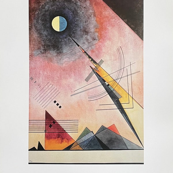 Affiche de l’exposition Vassily Kandinsky - Hinauf - Up - artiste du musée - grande impression d’art vintage - 1992