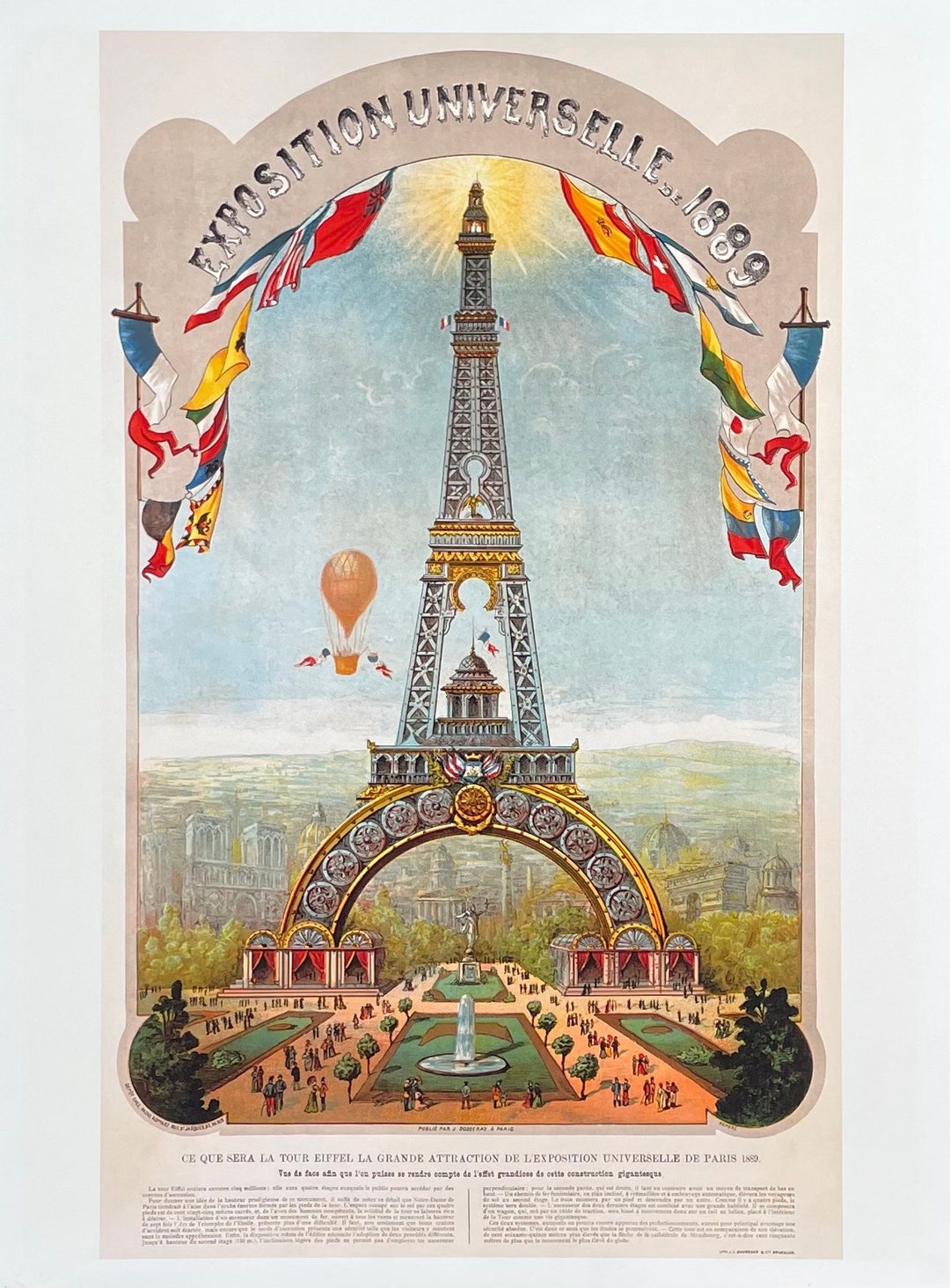 World Exhibition Poster - Paris - Eiffel Tower - 1889