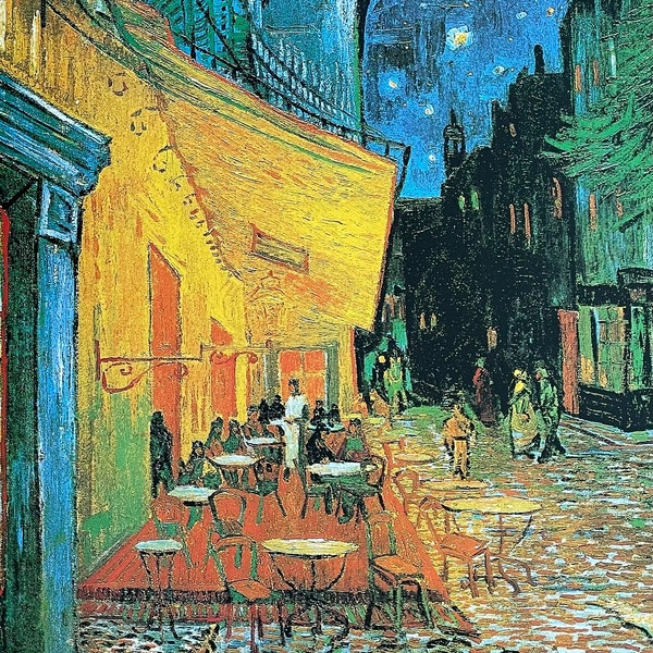 Vincent van Gogh exhibition poster - Cafe at Night - Arles - museum artist - art print - offset lithograph - France