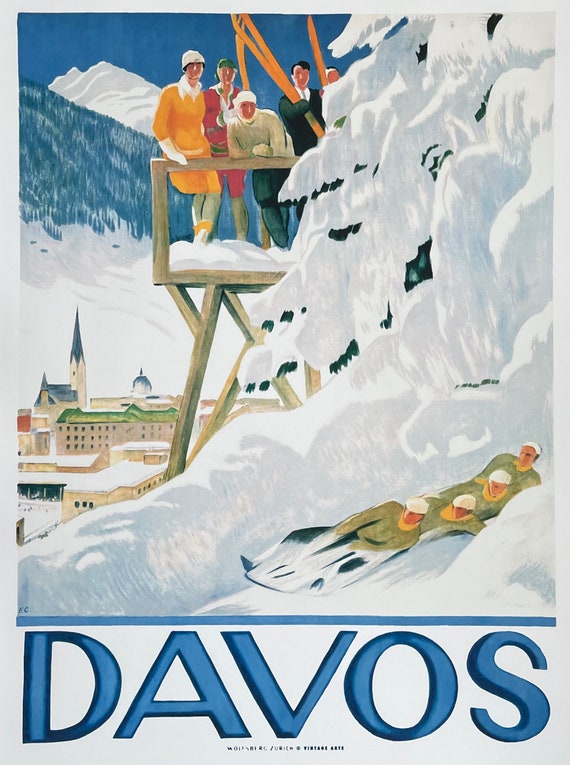 Diplomatieke kwesties Verst Geboorteplaats Davos Exhibition Poster Winter Sport Switzerland - Etsy