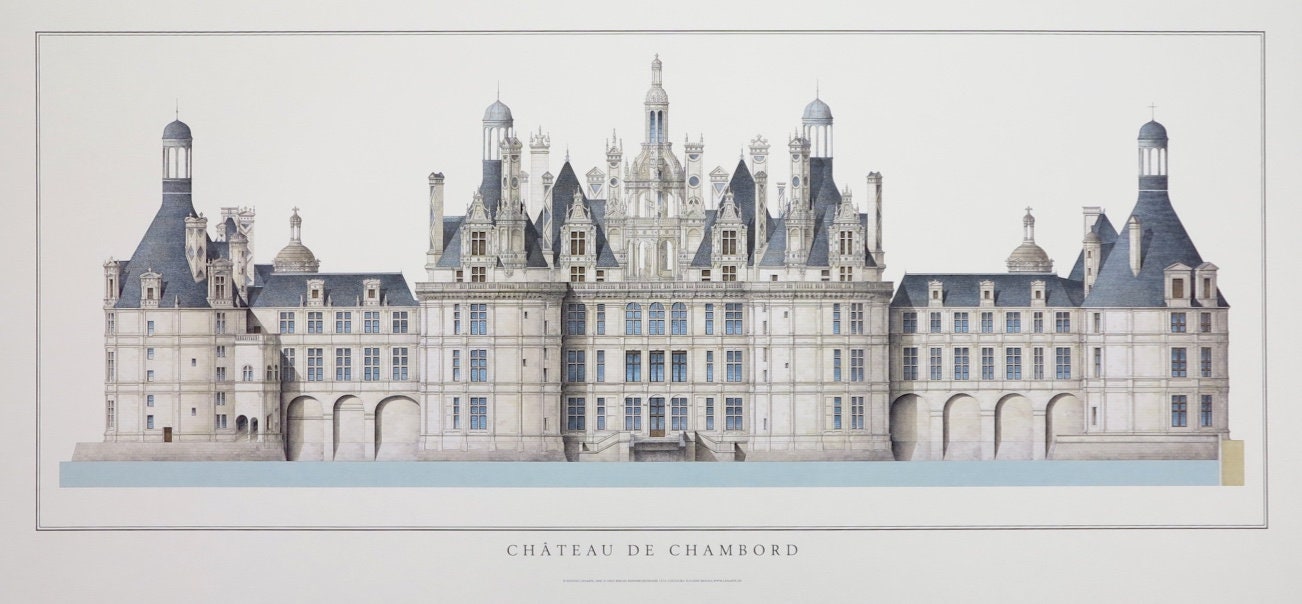 Chateau De Chambord Exhibition Poster French Castle Historical Architecture  Art Print Architect - Etsy