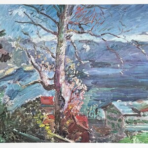Lovis Corinth exhibition poster - Tree at Walchensee - museum artist - art print