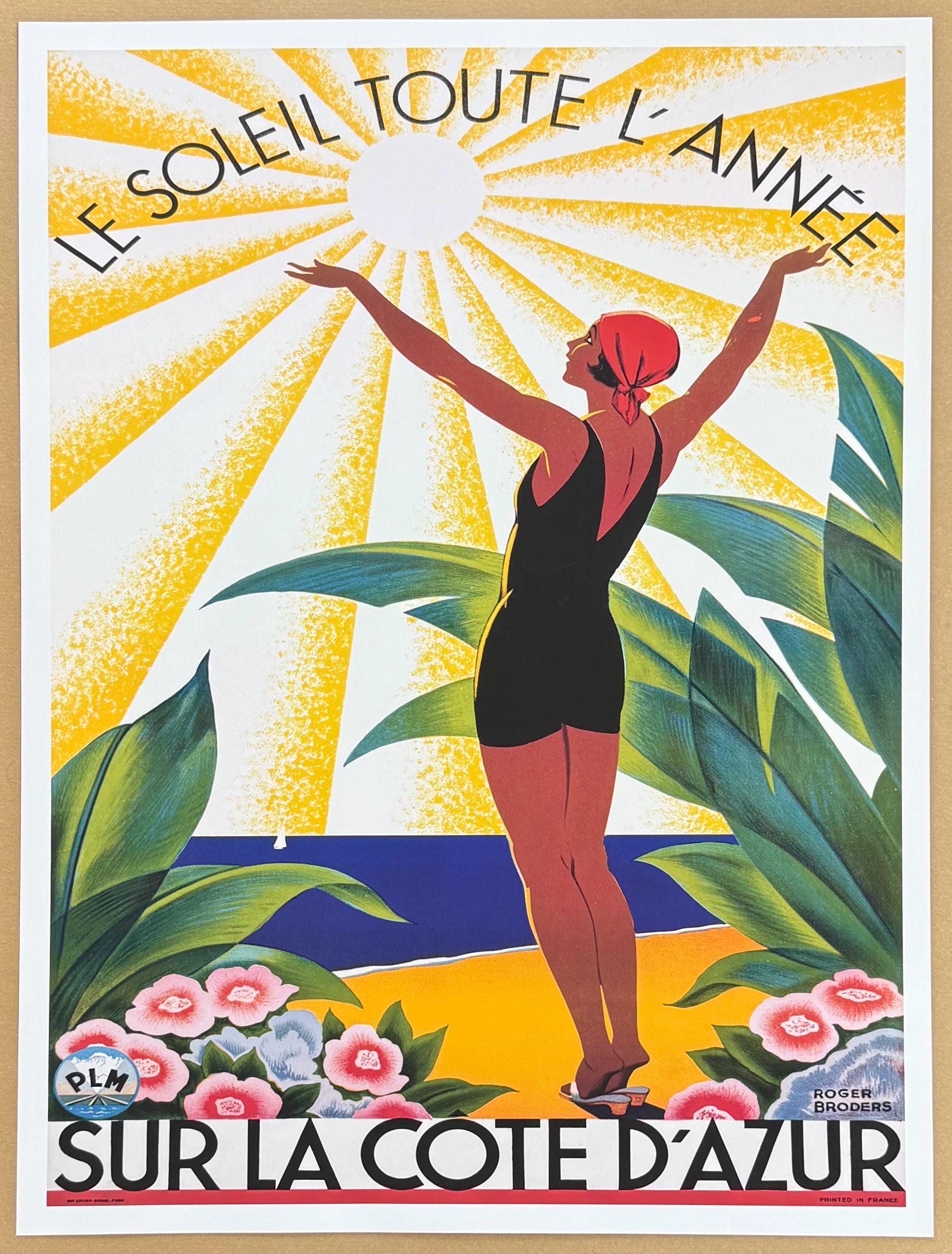Roger Broders Exhibition Poster - Cote D'azur - Le Soleil Toute L