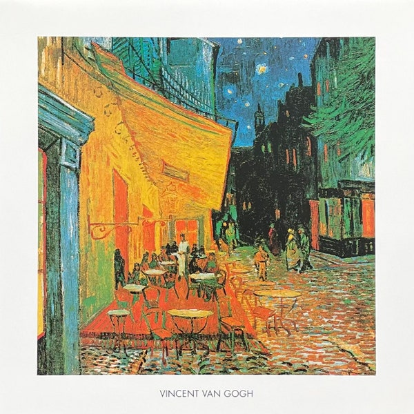 Vincent van Gogh exhibition poster - Cafe at Night - Arles - museum artist - art print - offset lithograph - France