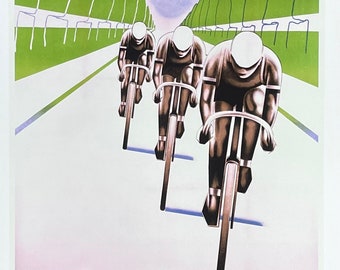 Paris-Soir exhibition poster - bicycle - race - decorative art print - offset litho - advertisement - reproduction