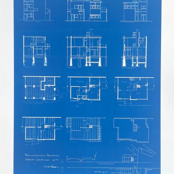 Gerrit Rietveld exhibition poster - Rietveld Schröder Home - architect - modern design - art print - 1995 - excellent condition